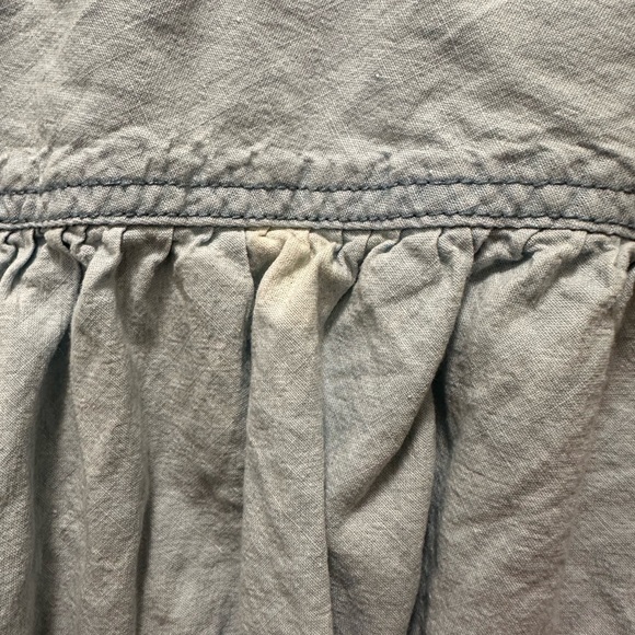 Lucky Brand Chambray Tassel Tie Crop Top size Large - Picture 3 of 4